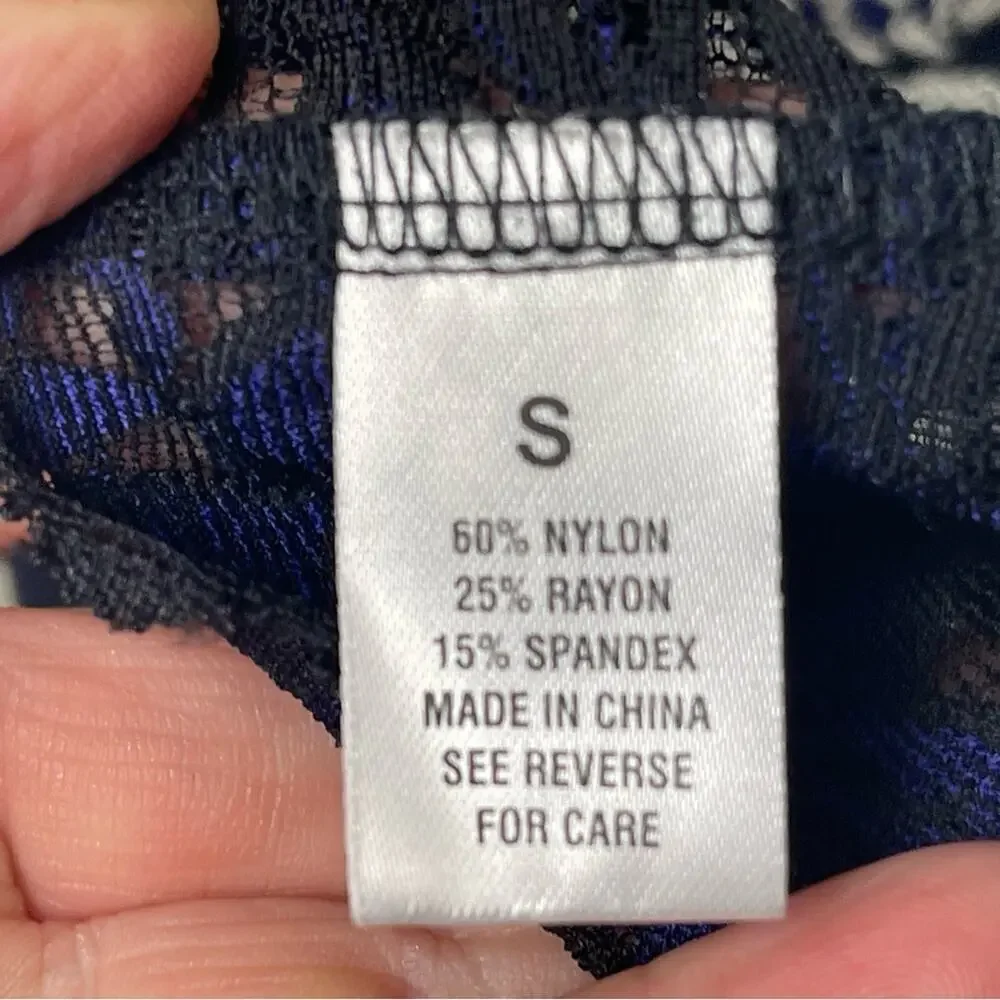 Elegant Lace Bralette Navy/Black, Stretchy, Layering, Sexy, Date, Parties, S